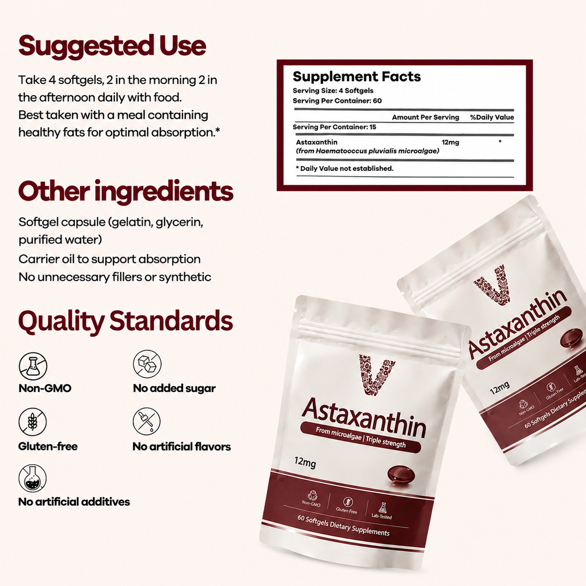 Velora Astaxanthin - Nature’s Most Powerful Antioxidant for Whole Body Support & Cellular Protection