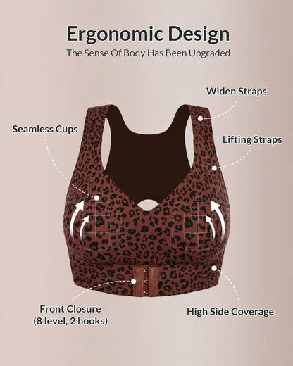 Front Closure Cross-Back Wireless Posture Bra