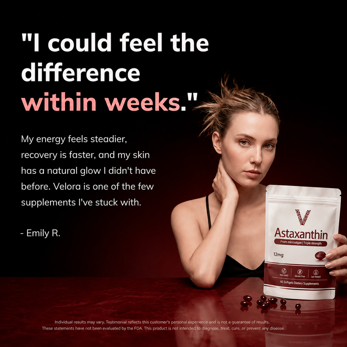 Velora Astaxanthin - Nature’s Most Powerful Antioxidant for Whole Body Support & Cellular Protection