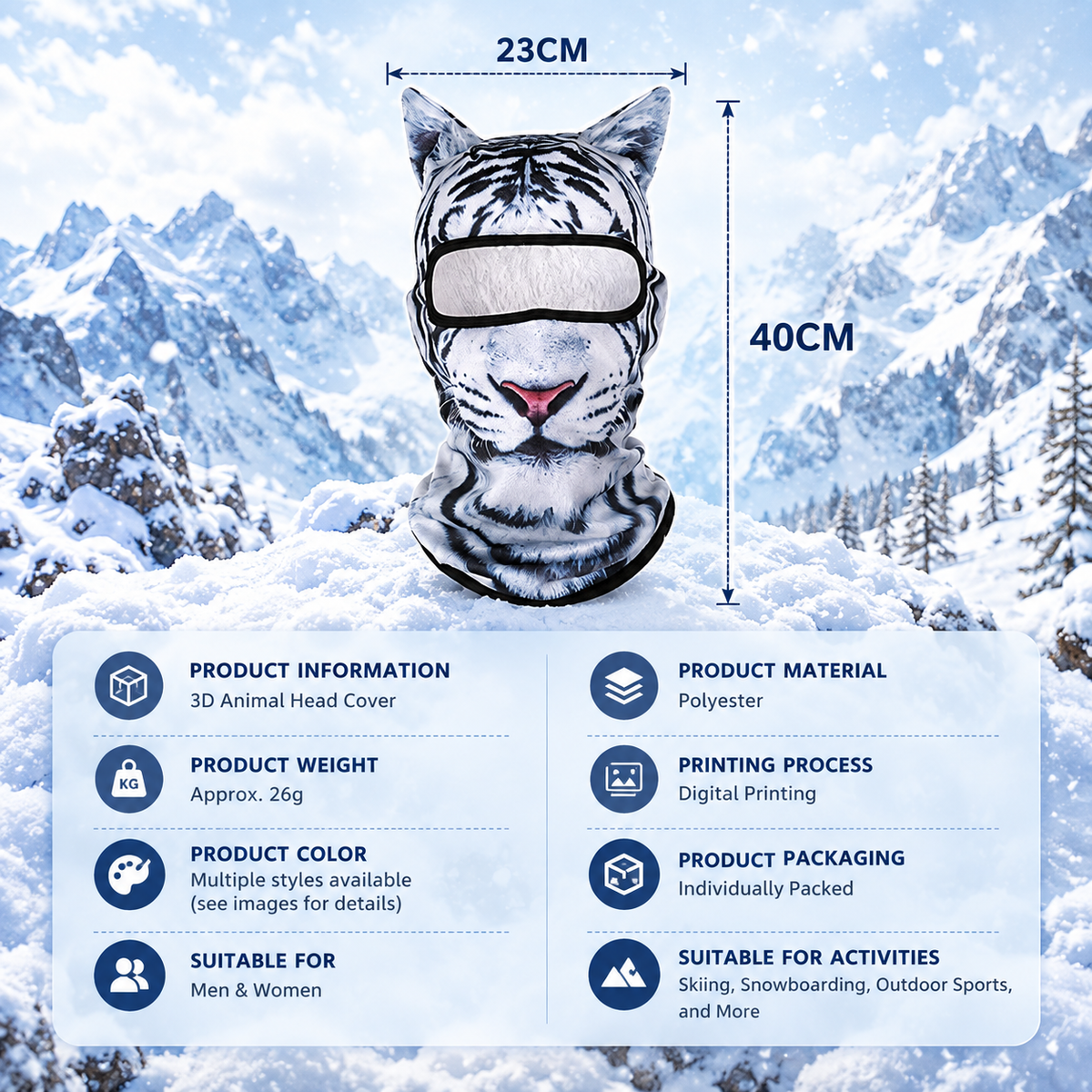 3D Animal Ski Mask