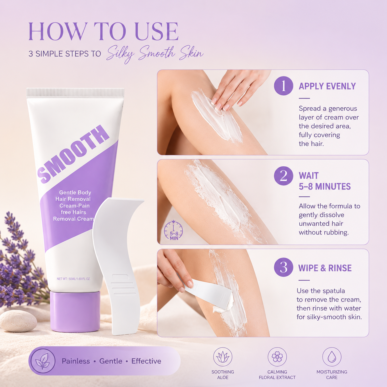 Painless Smooth Hair Removal Cream